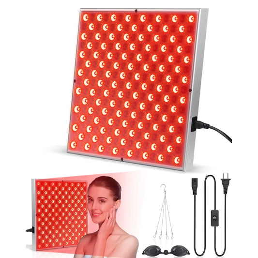 225 LED Red & Near-Infrared Light Therapy Panel – Anti-Aging Facial Skin Care + Body Pain Relief Lamp