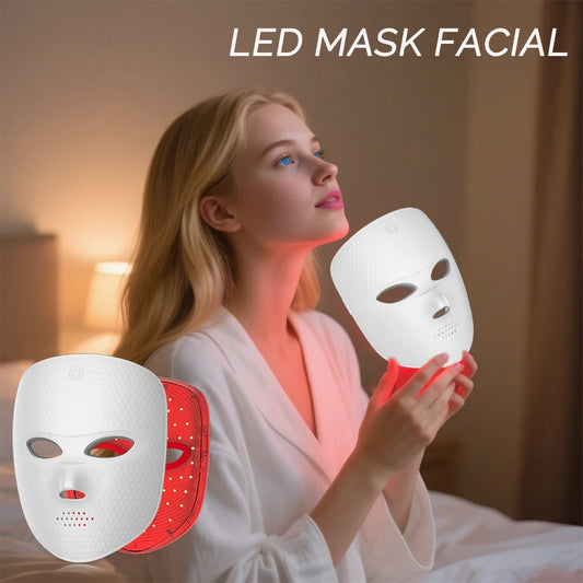 7-Color LED Facial Mask Light Therapy – Anti-Aging Skin Rejuvenation & Brightening Beauty Device