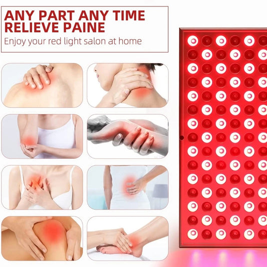 225 LED Red & Near-Infrared Light Therapy Panel – Anti-Aging Facial Skin Care + Body Pain Relief Lamp