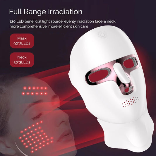 Rechargeable LED Face & Neck Mask – 7-Color Photon Light Therapy Beauty Device