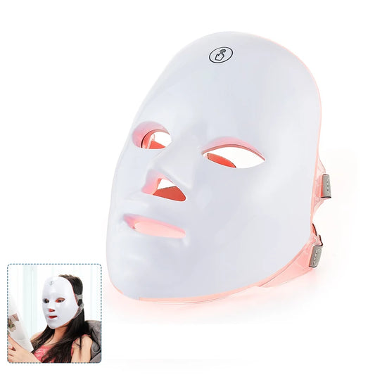7-Color LED Facial & Neck Beauty Mask – Wireless Photon Therapy Skin Rejuvenation Device
