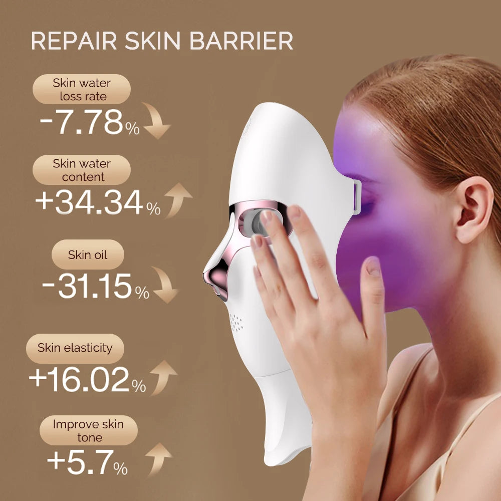 7-Color Wireless LED Facial & Neck Mask – Rechargeable Photon Therapy Beauty Device